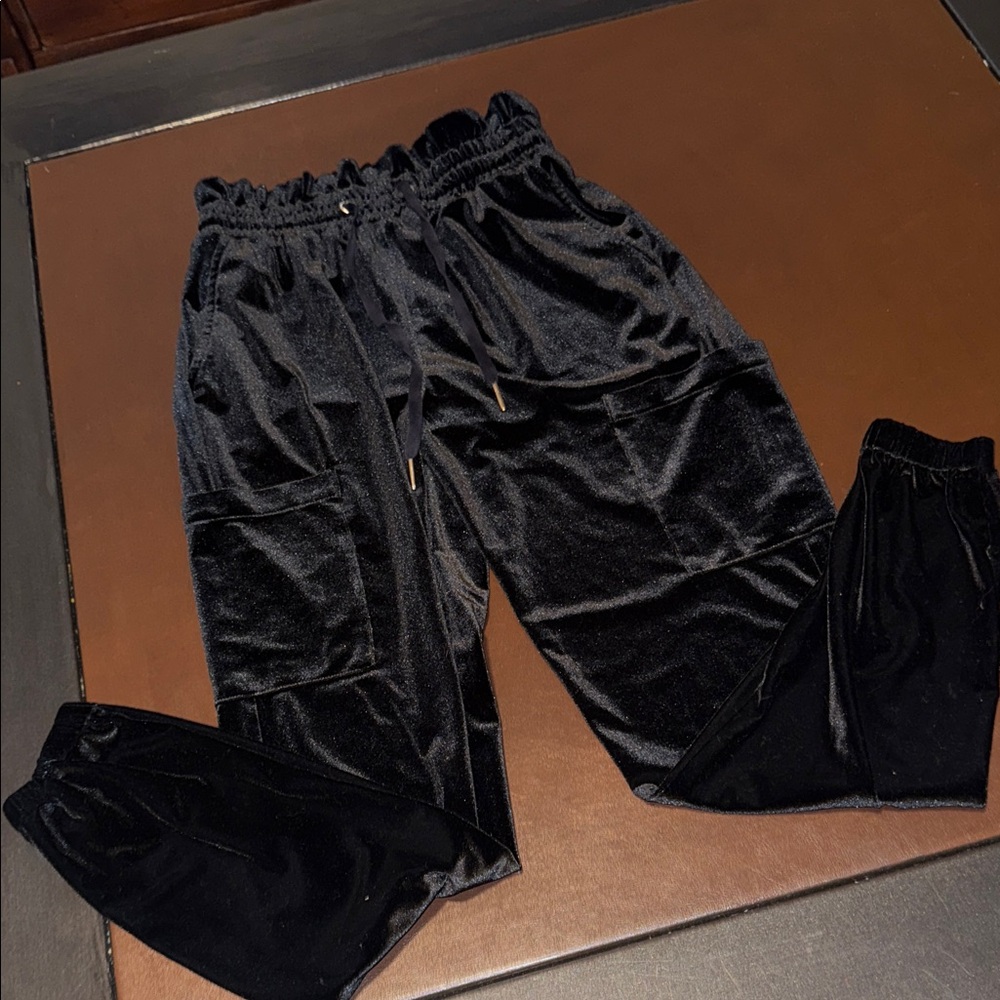 Women’s philanthropy Black Velour Jogger Pants